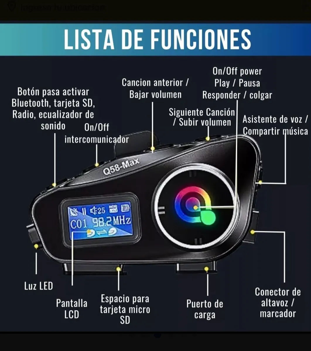Intercomunicador Para Casco Q-58
