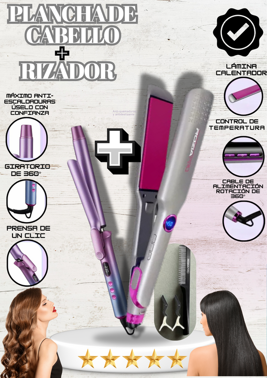 PLANCHA DE CABELLO + RIZADORA